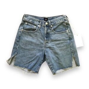 Edwin Cai Denim Cut Off Shorts 7" in Sense Wash Organic Cotton NWT Size 24
